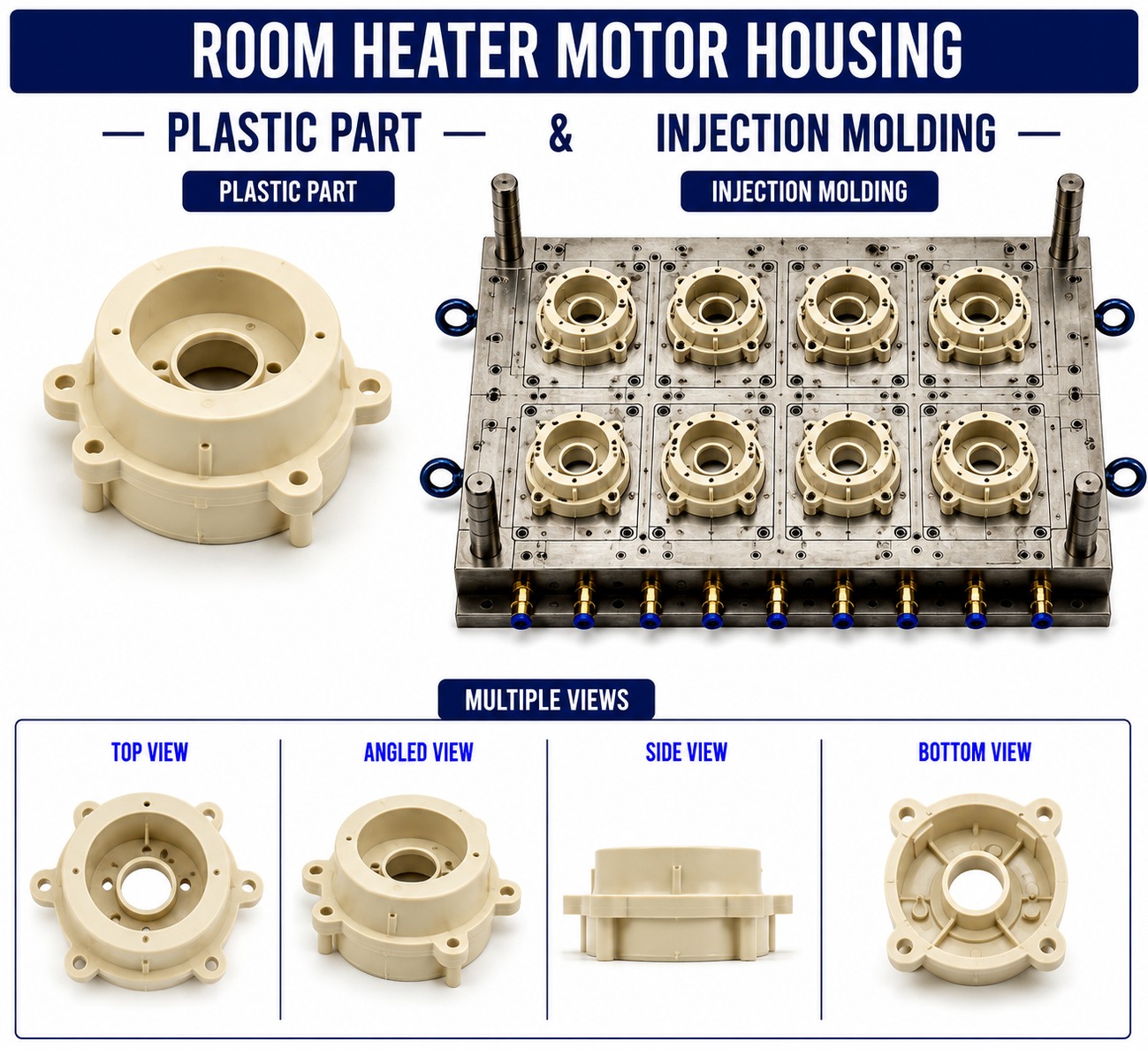 Room Heater Plastic Motor Housing Mould and Moulding Service